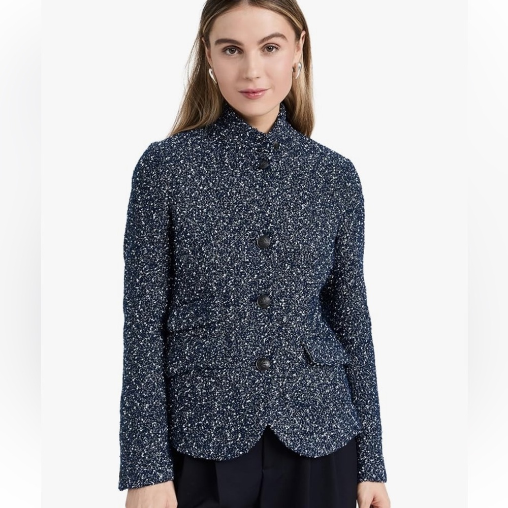 Nwt Rag & Bone Slade Wool Tweed Blazer In Navy